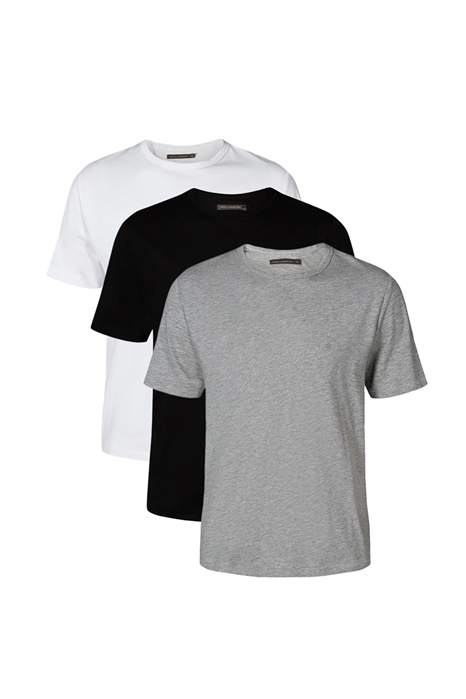 Набор из 3 хлопковых футболок с круглым вырезом и короткими рукавами артикул 155975005