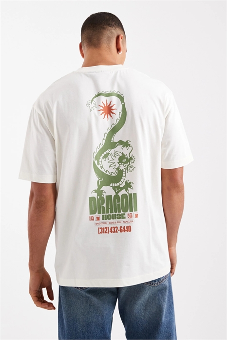 Свободная футболка с принтом в виде драконьего хребта артикул 150198126