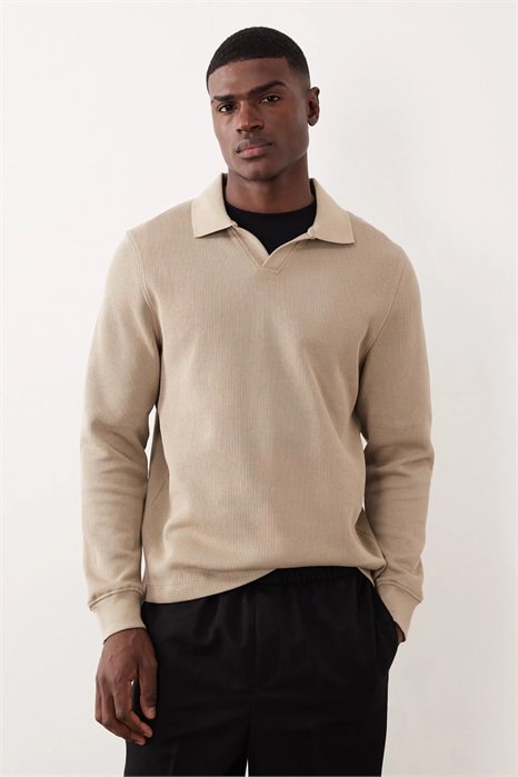 Свитшот-поло с ребристой отделкой артикул 150173136