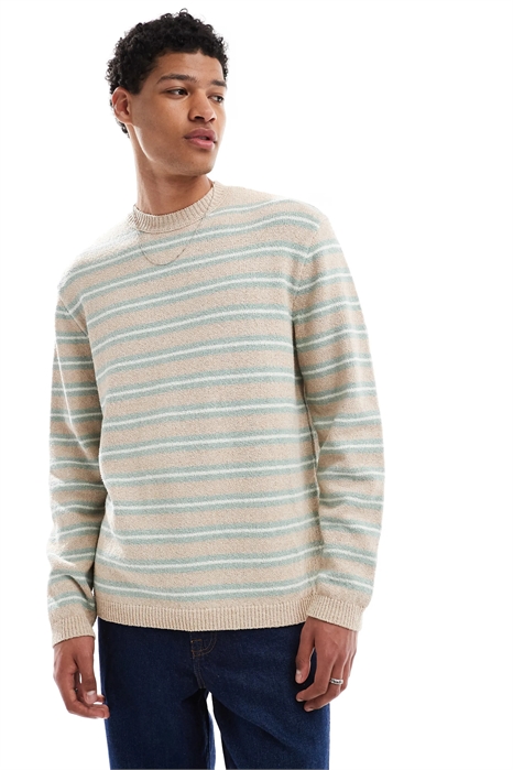 Свитер из букле-трикотажа в полоску артикул 146838768