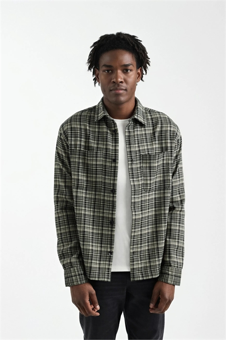 Рубашка в клетку свободного кроя артикул 149658731