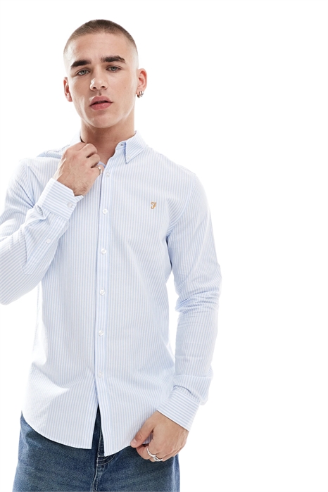 Рубашка с полосками в стиле «Брюэр» с длинными рукавами артикул 141706245