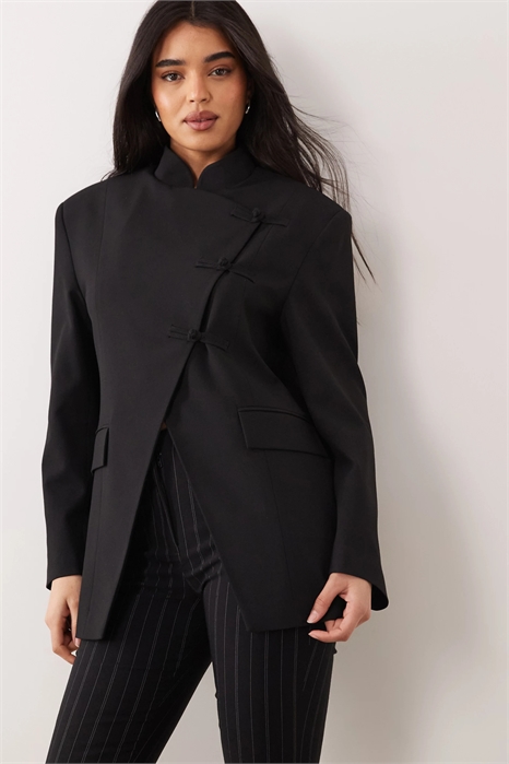 Блейзер с воротником-воронкой и пуговицами типа «мандарин» артикул 155967617