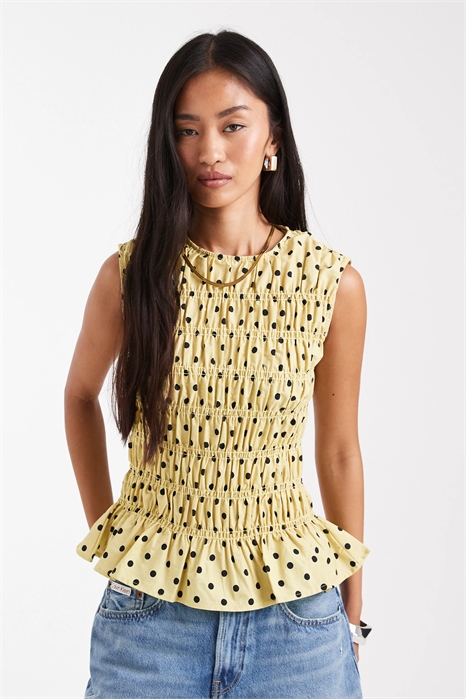 Топ без рукавов с рюшами артикул 148893323