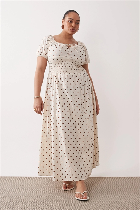 Пляжное платье макси с рукавами-буф и завязками спереди артикул 153330001