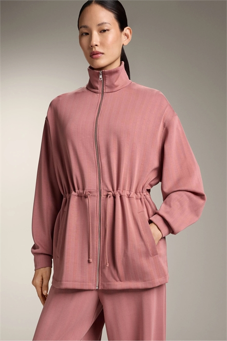 Длинная куртка с регулируемой талией и полосатым узором артикул 156608726