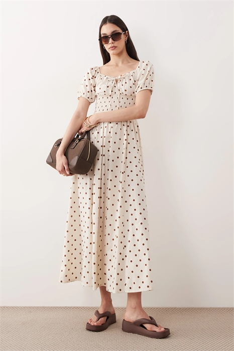 Пляжное платье макси с рукавами-буф и завязками спереди от Esmee артикул 153329387