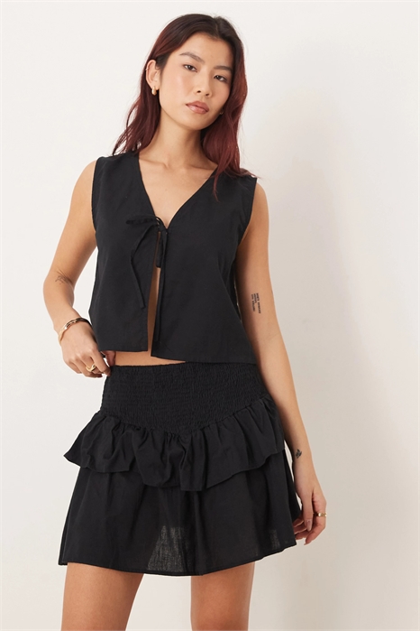 Мини-юбка для пляжа Esmee с рюшами артикул 153329371