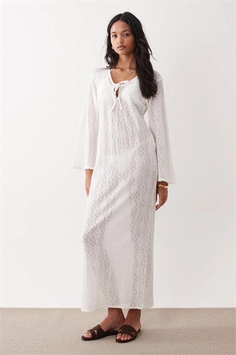 Пляжное макси-платье-накидка Esmee с завязками спереди артикул 153329399