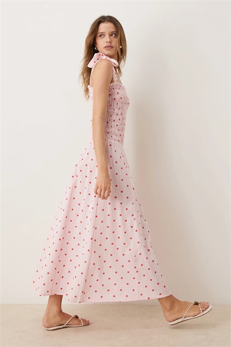 Пляжное платье-макси с завязками на талии и сборками от Esmee артикул 153329390