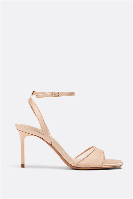 Сандалии на каблуке с широкой колодкой и атласным эффектом артикул 156585868