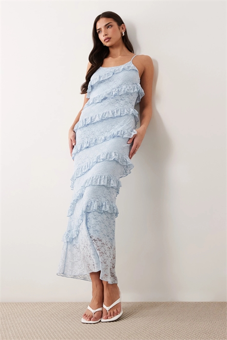 Макси-платье-топ с кружевными оборками артикул 154692051