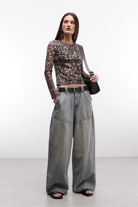 Топ с длинными рукавами из сетчатой ткани от Ellie артикул 154766321