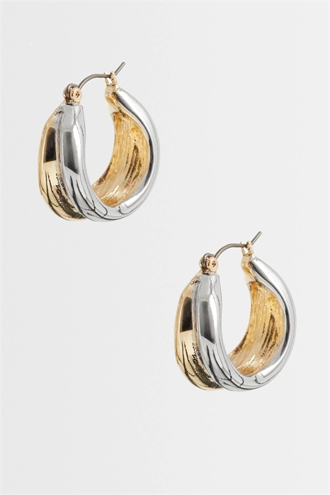 Кольцевые серьги с двухцветными элементами артикул 154232637