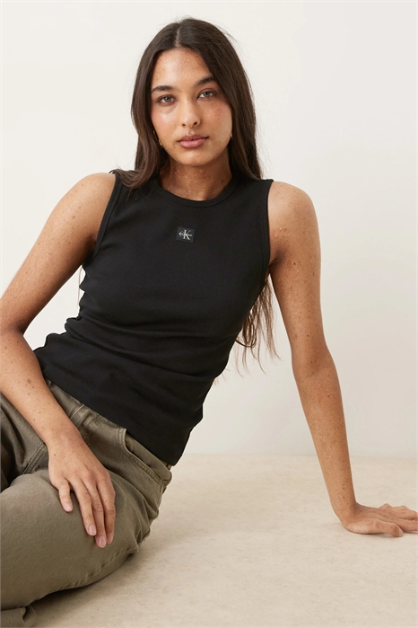 Майка с ребристым краем и тканой этикеткой артикул 154173638