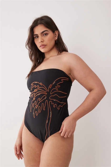 Купальник-бандо ASOS DESIGN Curve Cornelia с вышивкой артикул 153253916