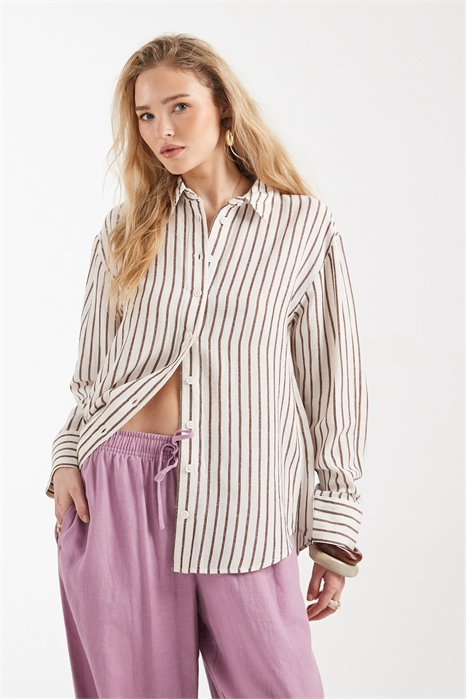 Рубашка из смесовой ткани артикул 152629972