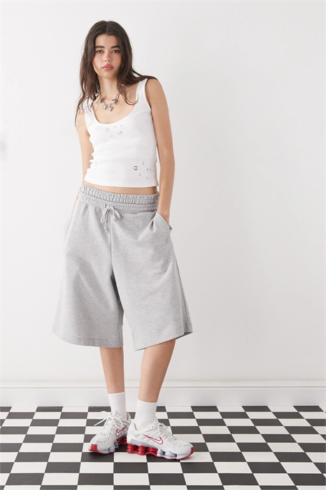 Шорты-джоггеры с длинной талией и двойным поясом артикул 143375677