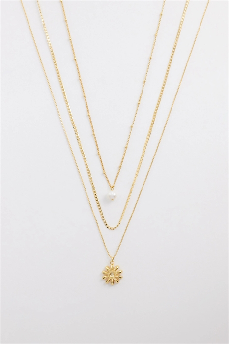 Многорядный ожерелье с жемчугом и ромашками артикул 153816929