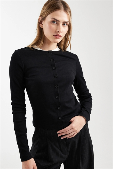 Футболка из хлопкового трикотажа с круглым вырезом и пуговицами артикул 150480341