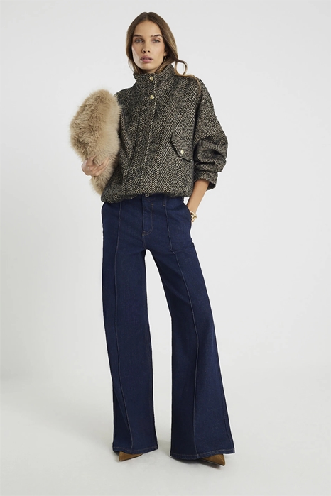 Джинсы-палаццо с застежкой на шве артикул 152117137