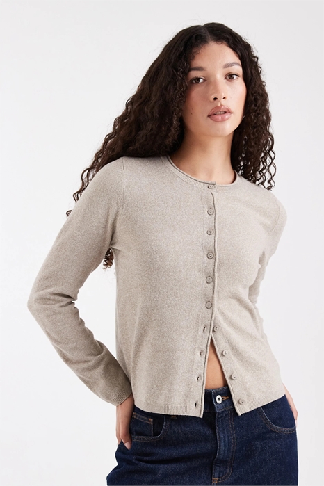 Трикотажный кардиган бежевого цвета артикул 150938340
