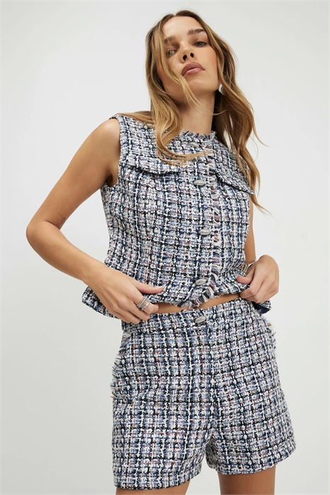 Шорты с бахромой из букле артикул 156336743