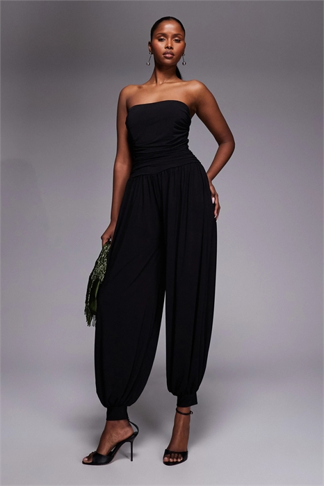 Комбинезон с облегающим бандо и шароварами артикул 155469653