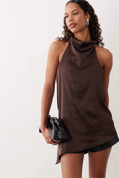 Асимметричная туника с завязками на шее артикул 153019480