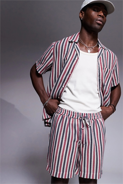 Пляжные шорты из полосатого трикотажа co-ord артикул 140797285