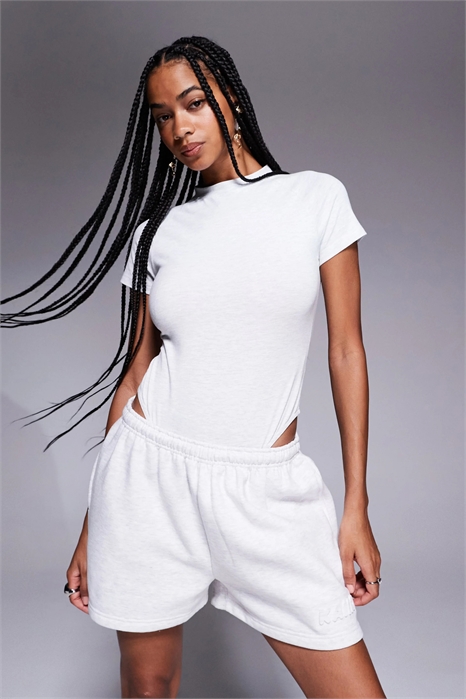 Мини-шорты из свитшота с логотипом в виде пузырьков и высоким содержанием хлопка co-ord артикул 147015727