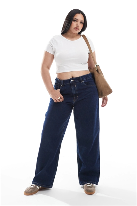 ASOS DESIGN — джинсы «dad jeans» с широкими брючинами для полных артикул 147695152