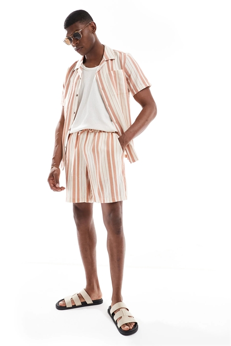 Шорты в полоску под льняную ткань co-ord артикул 145574147