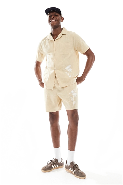 Рубашка с вышивкой в морщинистой технике co-ord артикул 147403735