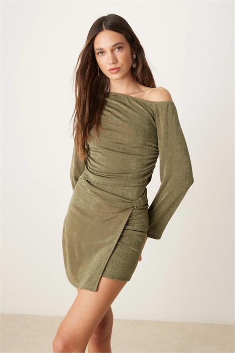 Топ с открытыми плечами и длинными рукавами с фактурной текстурой co-ord артикул 147826337