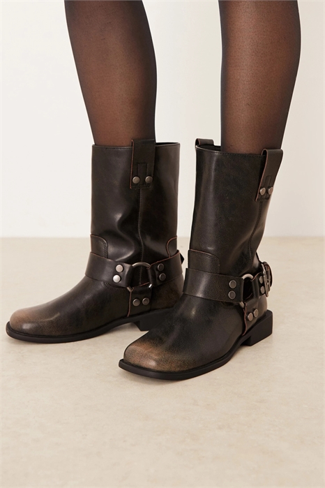 Ботинки-байкеры Arley с полированной плоской поверхностью артикул 141414520