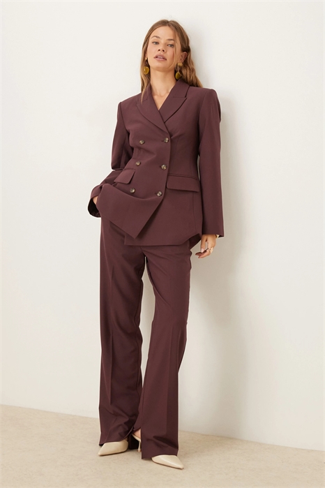 Брюки для костюма с высокой талией и прямым кроем свободного покроя артикул 147561607