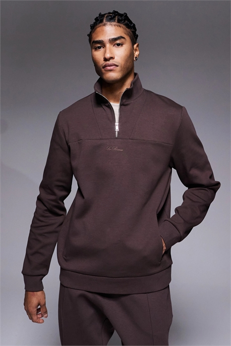 Свитшот премиум-класса с четвертью молнии co-ord артикул 150172399