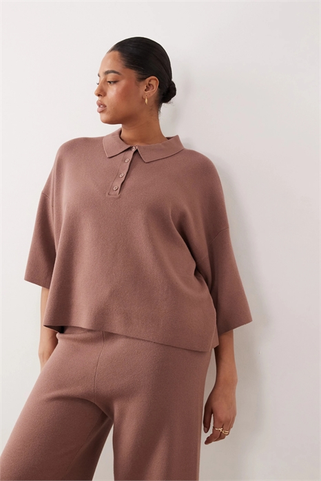 ASOS DESIGN: Поло прямого кроя из трикотажа для полных артикул 151783767