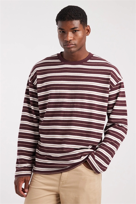 Толстовка с длинным рукавом из плотной ткани с крупным принтом в полоску артикул 150669625