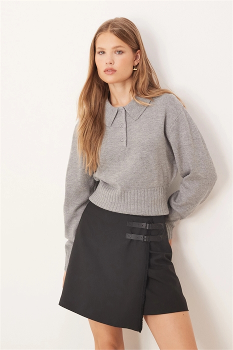 Свитер с длинными рукавами и воротником артикул 149246977