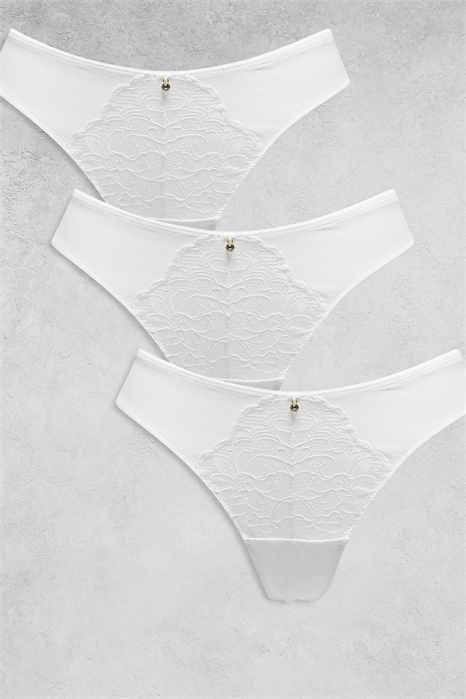 Набор из 3-х стрингов из сексуального кружева артикул 150476596