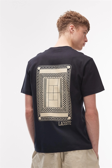 Футболка с принтом на спине в виде теннисного корта артикул 155125899