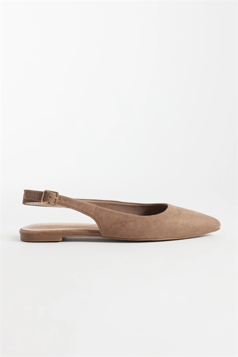 Балетки из искусственной замши с открытой пяткой артикул 155595797