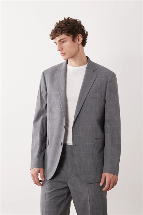 Лондонский блейзер классического кроя с мелким клетчатым принтом co-ord артикул 156178211