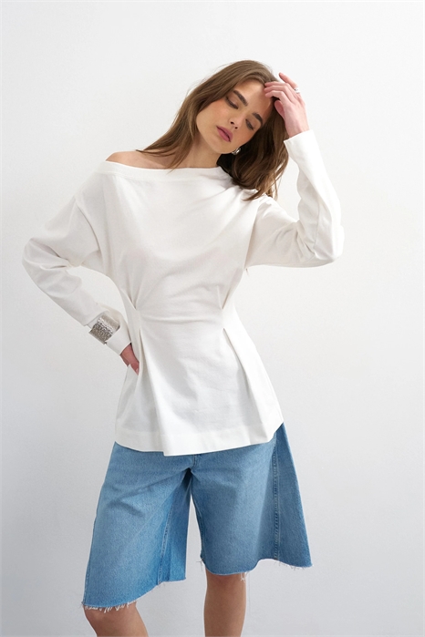 Топ с открытыми плечами артикул 155229620