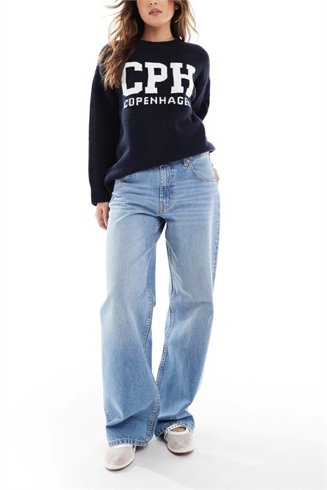 Джинсы свободного кроя с низкой посадкой артикул 139586201