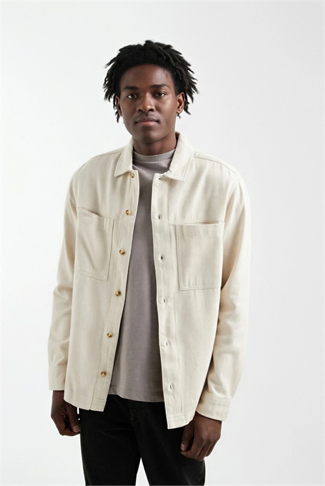 Рубашка из плотного хлопкового твила артикул 152196140