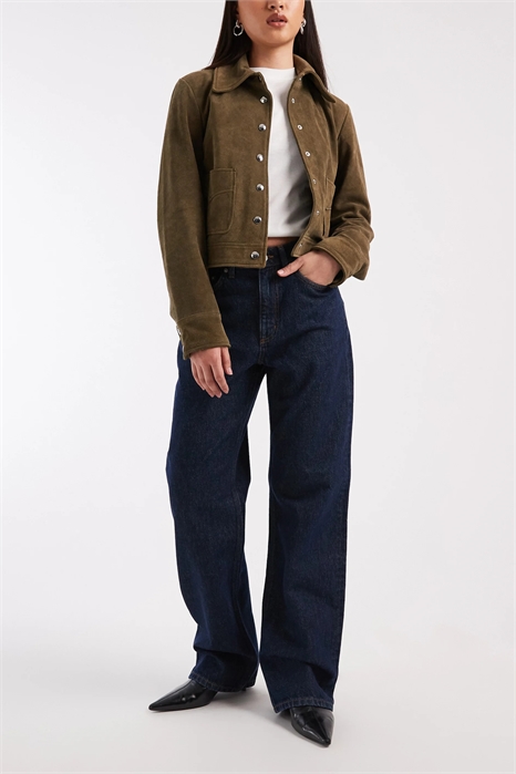 Джинсы с прямым кроем и завышенной талией артикул 153839150