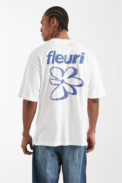 Футболка свободного кроя с принтом в виде цветочных бутонов артикул 153409682